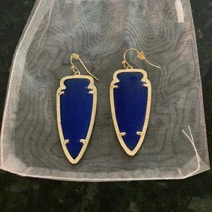 Kendra Scott Blue & Gold Drop Earrings